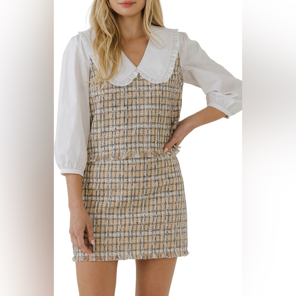 English Factory cream tweed skirt, NWT medium